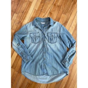 breezy light weight denim button down